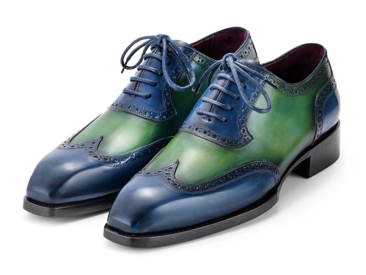 Paul Parkman Goodyear Welted Men's Wingtip Oxfords Blue And Green (Id6819 - Brn) by Paul Parkman – Don't Panic Shoes