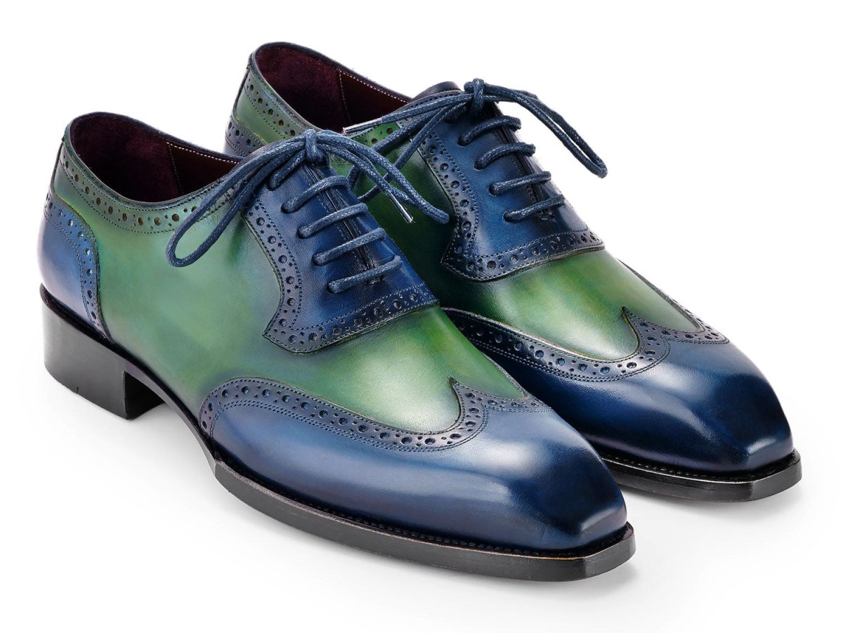 Paul Parkman Goodyear Welted Men's Wingtip Oxfords Blue And Green (Id6819 - Brn) by Paul Parkman – Don't Panic Shoes