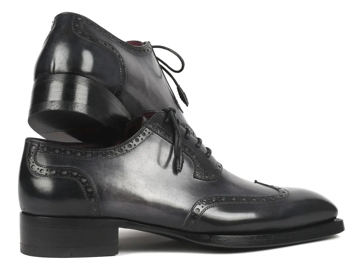 Paul Parkman Goodyear Welted Men's WIngtip Oxfords in Black And Gray Shoes by Paul Parkman – Don't Panic Shoes