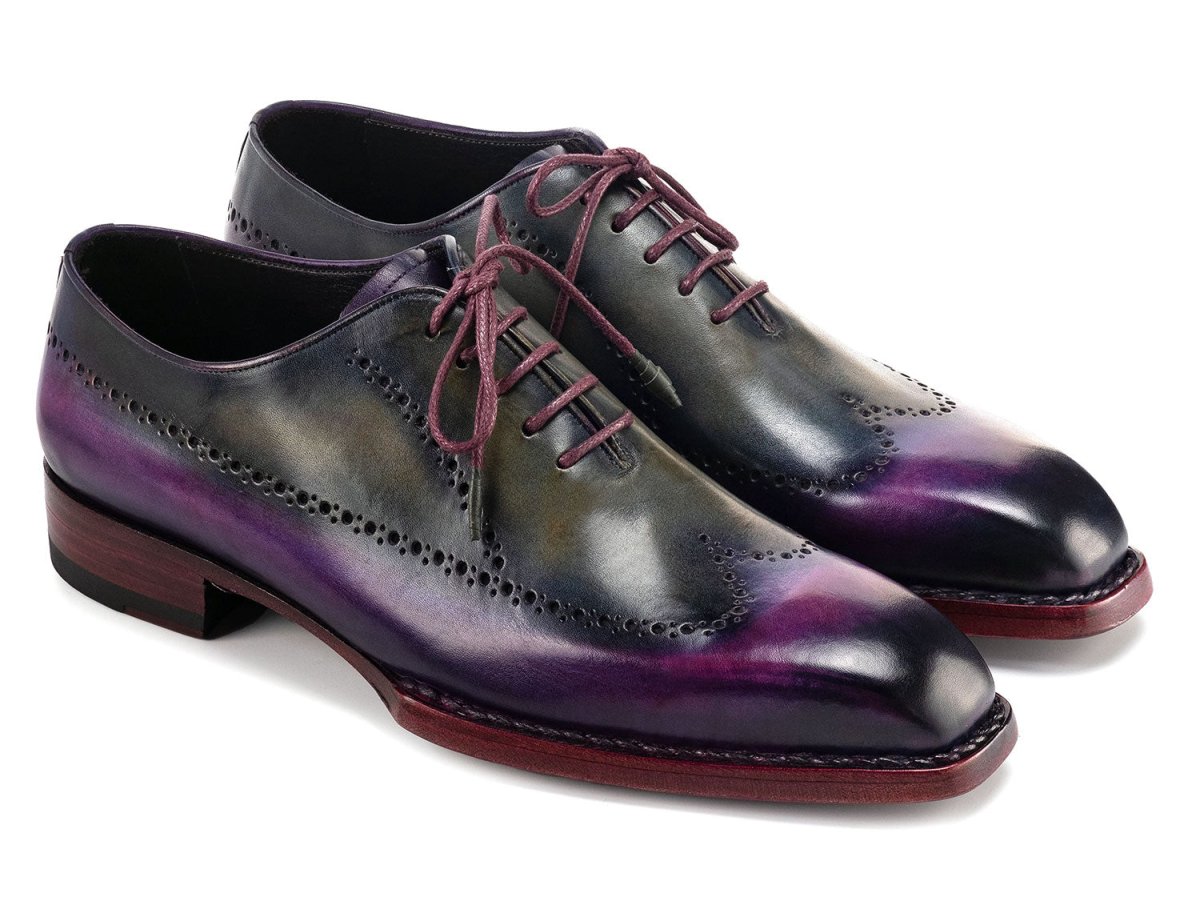 Paul Parkman Goodyear Welted Men's Wingtip Oxfords Purple And Grey (Id81pry73) by Paul Parkman – Don't Panic Shoes