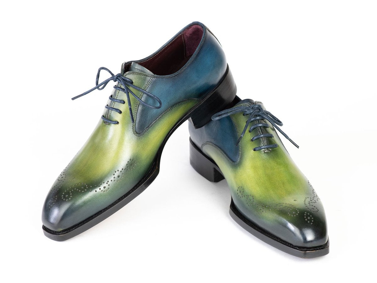 Paul Parkman Goodyear Welted Nched Oxfords Blue And Green (Id5364 - Gbl) by Paul Parkman – Don't Panic Shoes