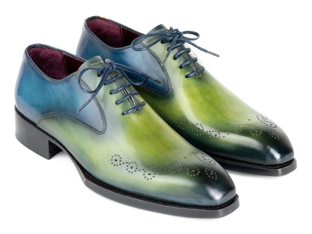 Paul Parkman Goodyear Welted Nched Oxfords Blue And Green (Id5364 - Gbl) by Paul Parkman – Don't Panic Shoes