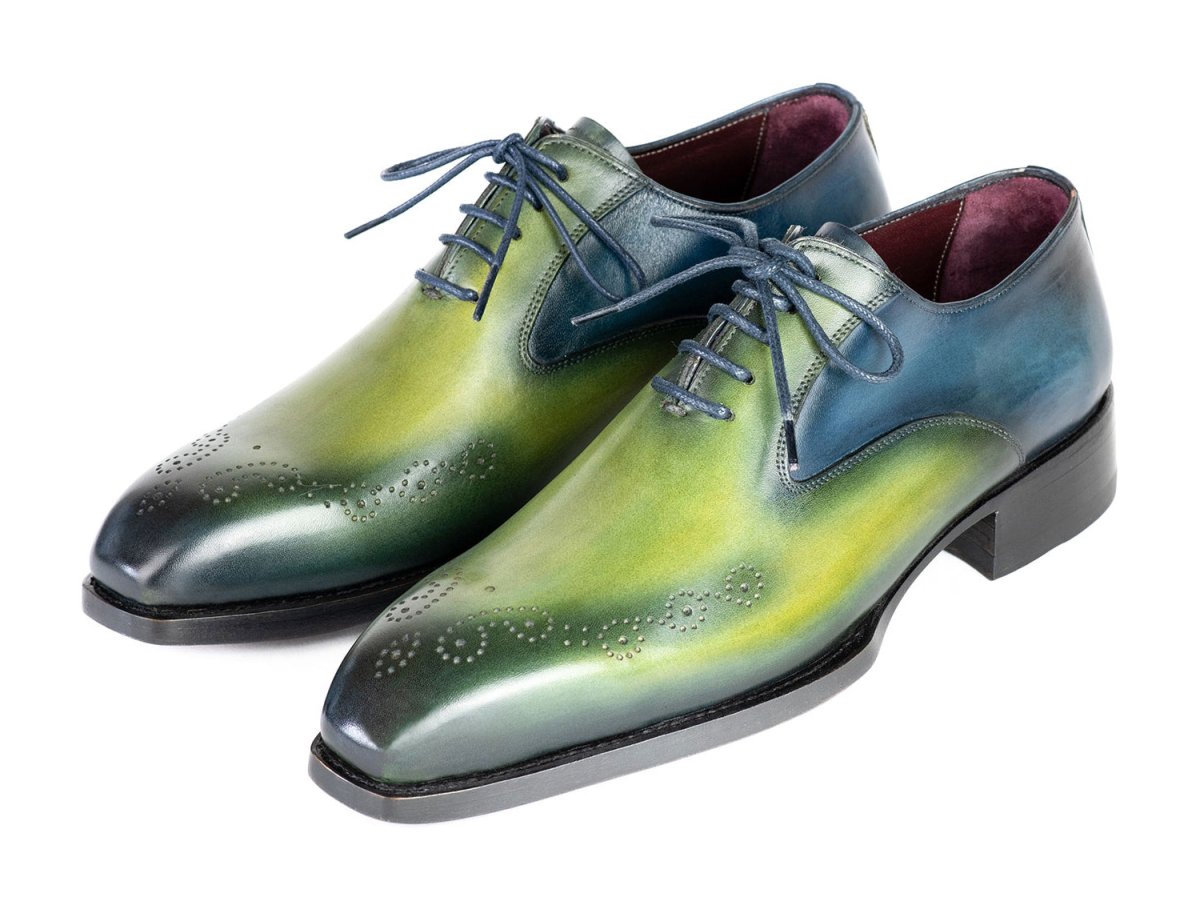 Paul Parkman Goodyear Welted Nched Oxfords Blue And Green (Id5364 - Gbl) by Paul Parkman – Don't Panic Shoes