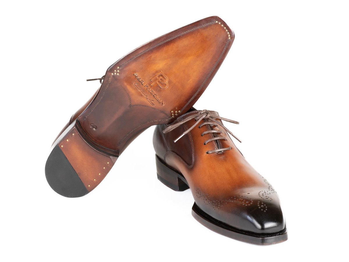 Paul Parkman Goodyear Welted Nched Oxfords Brown And Camel (Id5364 - Brc) by Paul Parkman – Don't Panic Shoes