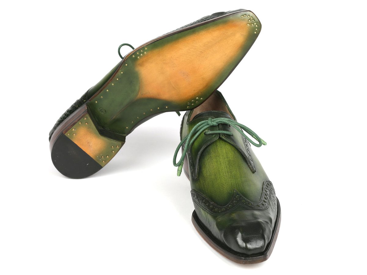 Paul Parkman Goodyear Welted Wingtip Derby Shoes Green (Id584 - Grn) Shoes by Paul Parkman – Don't Panic Shoes