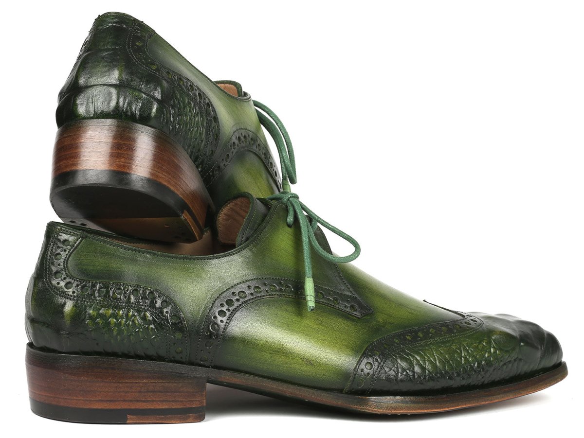 Paul Parkman Goodyear Welted Wingtip Derby Shoes Green (Id584 - Grn) Shoes by Paul Parkman – Don't Panic Shoes