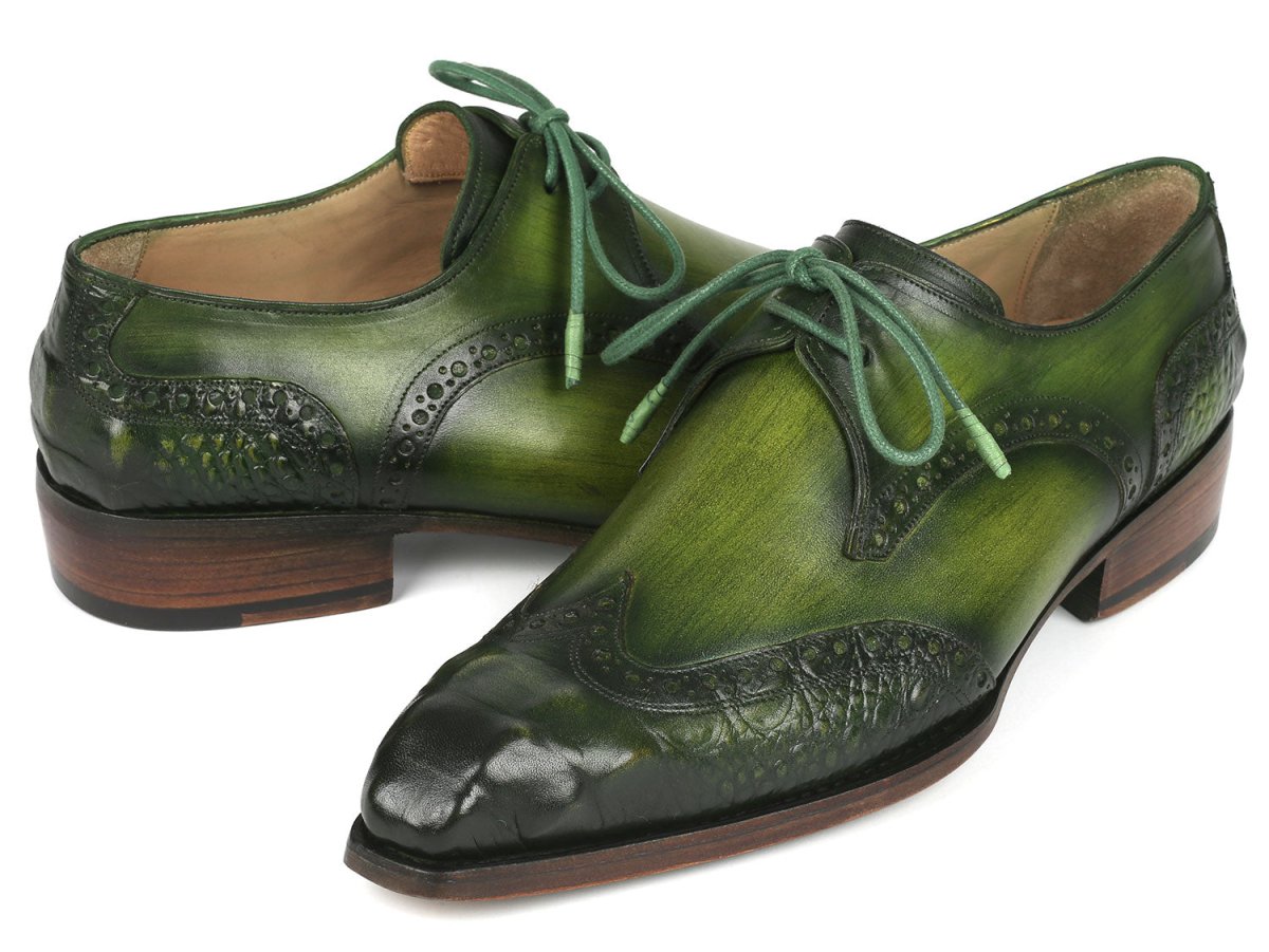 Paul Parkman Goodyear Welted Wingtip Derby Shoes Green Shoes by Paul Parkman – Don't Panic Shoes