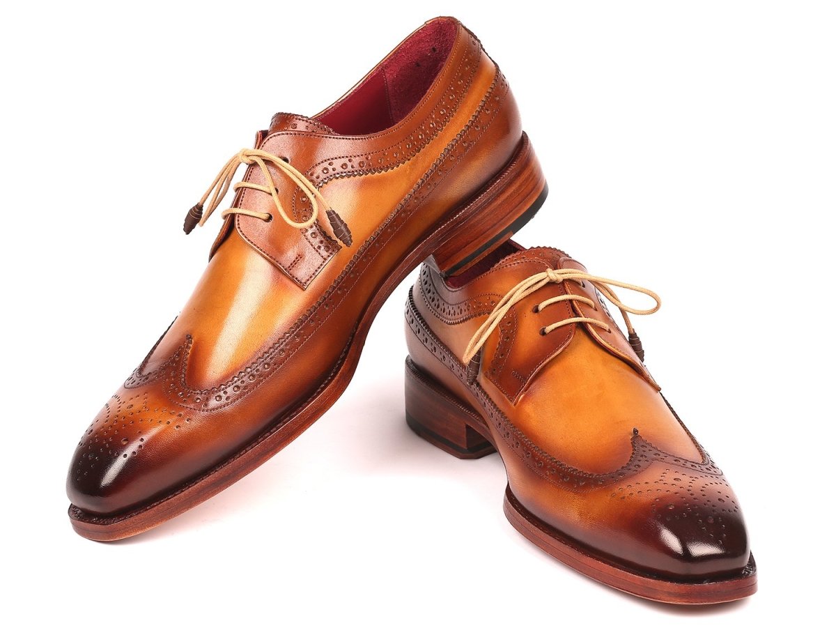 Paul Parkman Goodyear Welted WIngtip Derby Shoes in Camel Shoes by Paul Parkman – Don't Panic Shoes