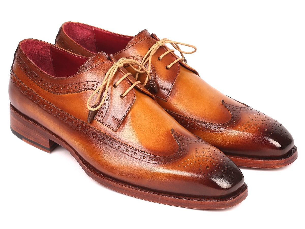 Paul Parkman Goodyear Welted WIngtip Derby Shoes in Camel Shoes by Paul Parkman – Don't Panic Shoes