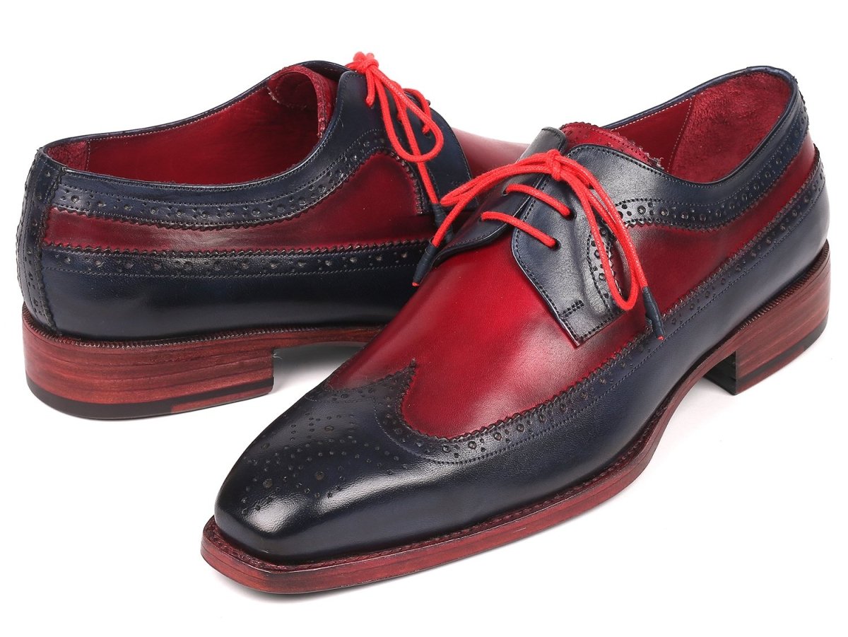 Paul Parkman Goodyear Welted WIngtip Derby Shoes in Navy And Bordeaux Shoes by Paul Parkman – Don't Panic Shoes