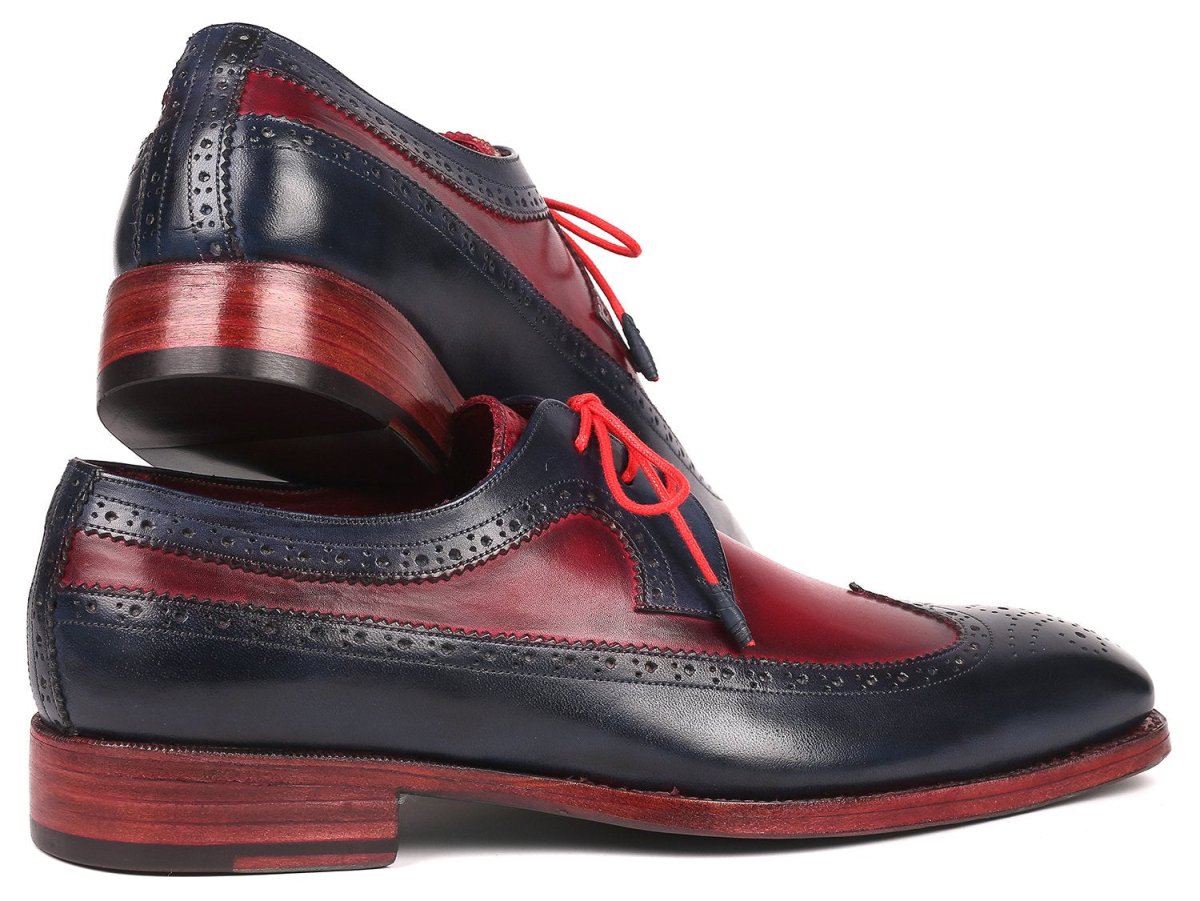 Paul Parkman Goodyear Welted WIngtip Derby Shoes in Navy And Bordeaux Shoes by Paul Parkman – Don't Panic Shoes