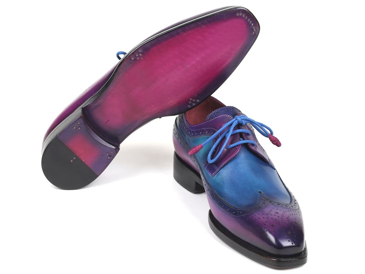 Paul Parkman Goodyear Welted Wingtip Derby Shoes Purple And Blue (Id511v63) by Paul Parkman – Don't Panic Shoes