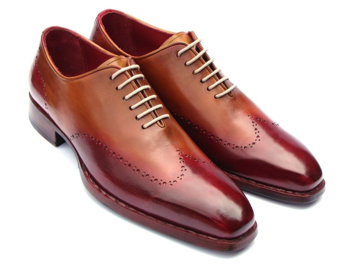 Paul Parkman Goodyear Welted Wingtip Oxfords Bordeaux And Camel (Id081 - Rdt) by Paul Parkman – Don't Panic Shoes