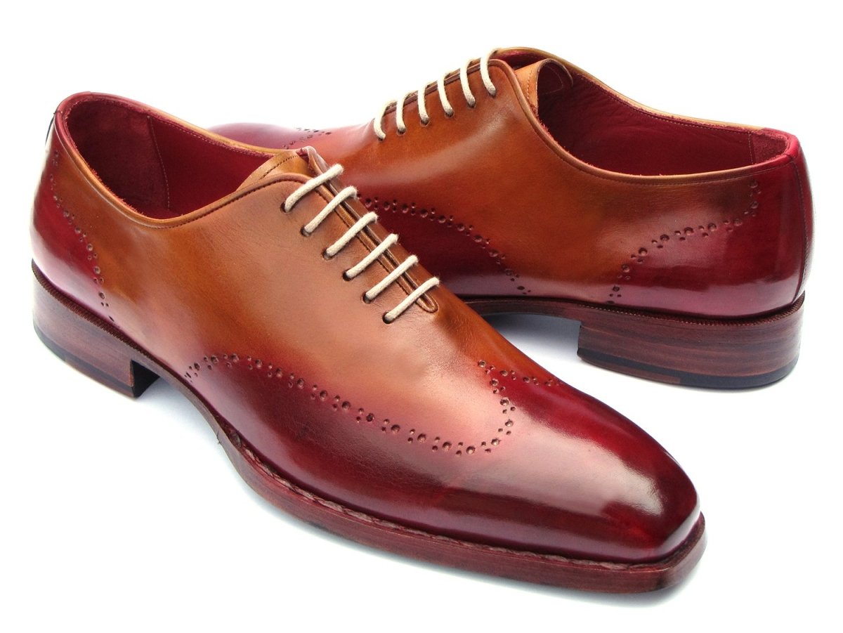 Paul Parkman Goodyear Welted Wingtip Oxfords Bordeaux And Camel (Id081 - Rdt) by Paul Parkman – Don't Panic Shoes