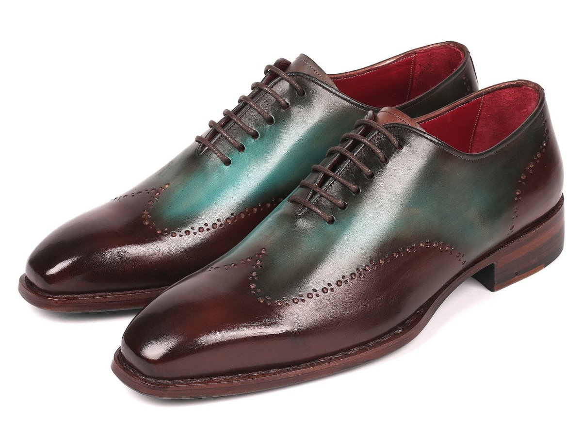 Paul Parkman Goodyear Welted Wingtip Oxfords Brown And Turquoise (Id081 - Btq) by Paul Parkman – Don't Panic Shoes