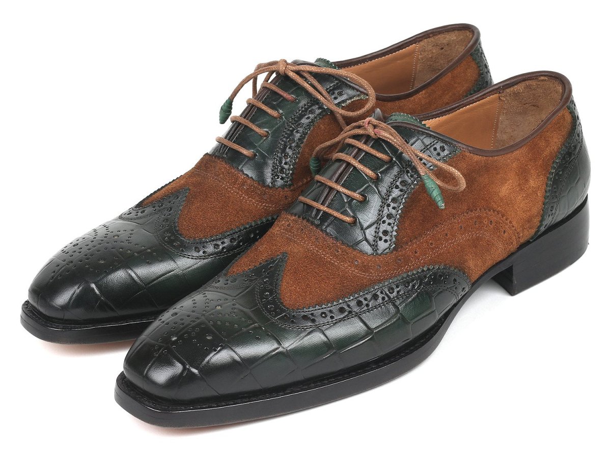 Paul Parkman Goodyear Welted WIngtip Oxfords in Brown And Green Shoes by Paul Parkman – Don't Panic Shoes