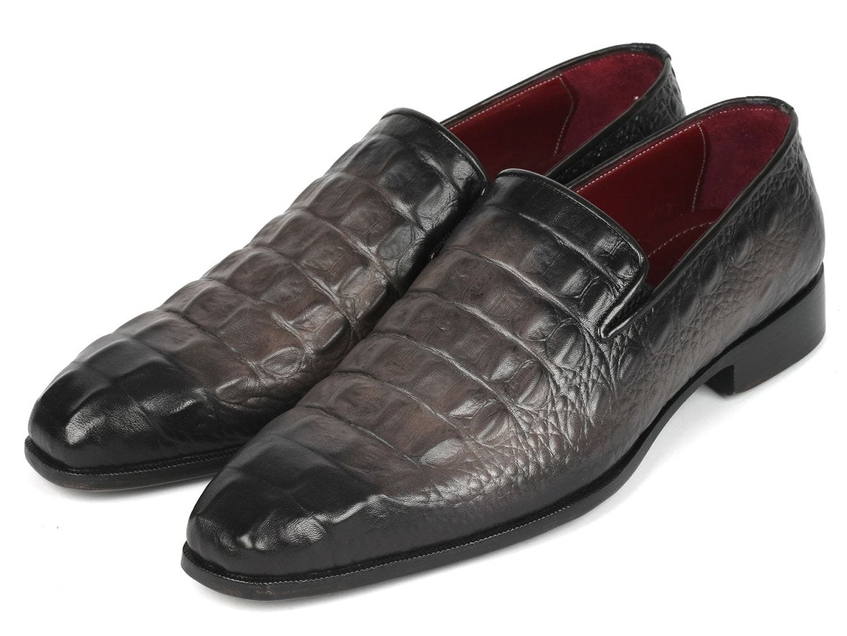 Paul Parkman Gray Crocodile Embossed Calfskin Loafers Shoes by Paul Parkman – Don't Panic Shoes