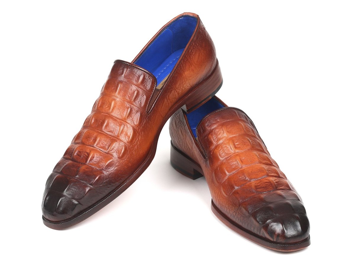 Paul Parkman Gray Crocodile Embossed Calfskin Loafers Shoes by Paul Parkman – Don't Panic Shoes
