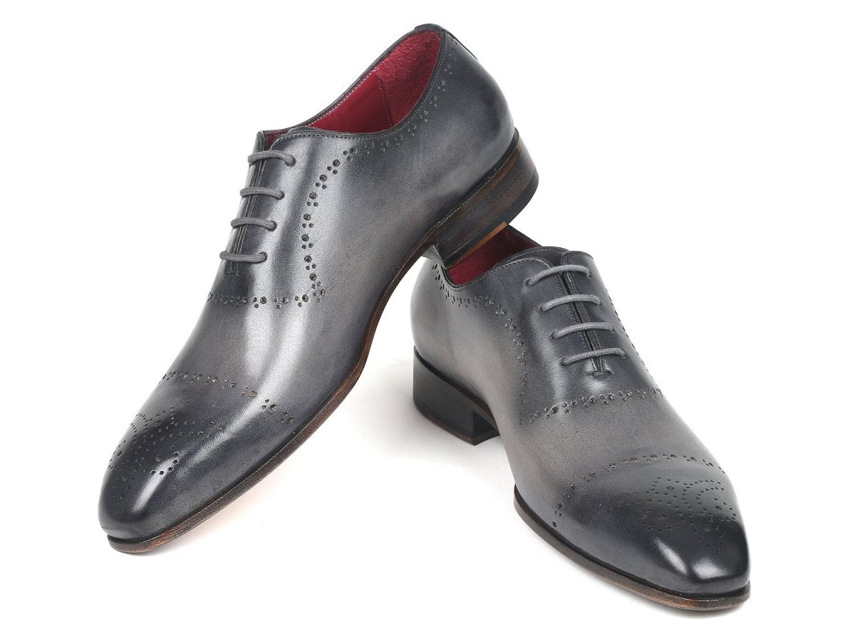 Paul Parkman Grey Hand - Painted Classic Brogues (IdZls34gry) by Paul Parkman – Don't Panic Shoes