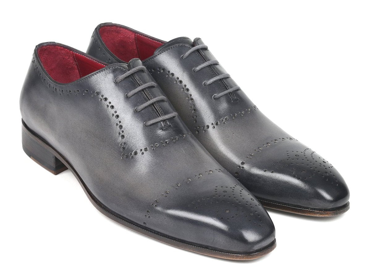 Paul Parkman Grey Hand - Painted Classic Brogues (IdZls34gry) by Paul Parkman – Don't Panic Shoes