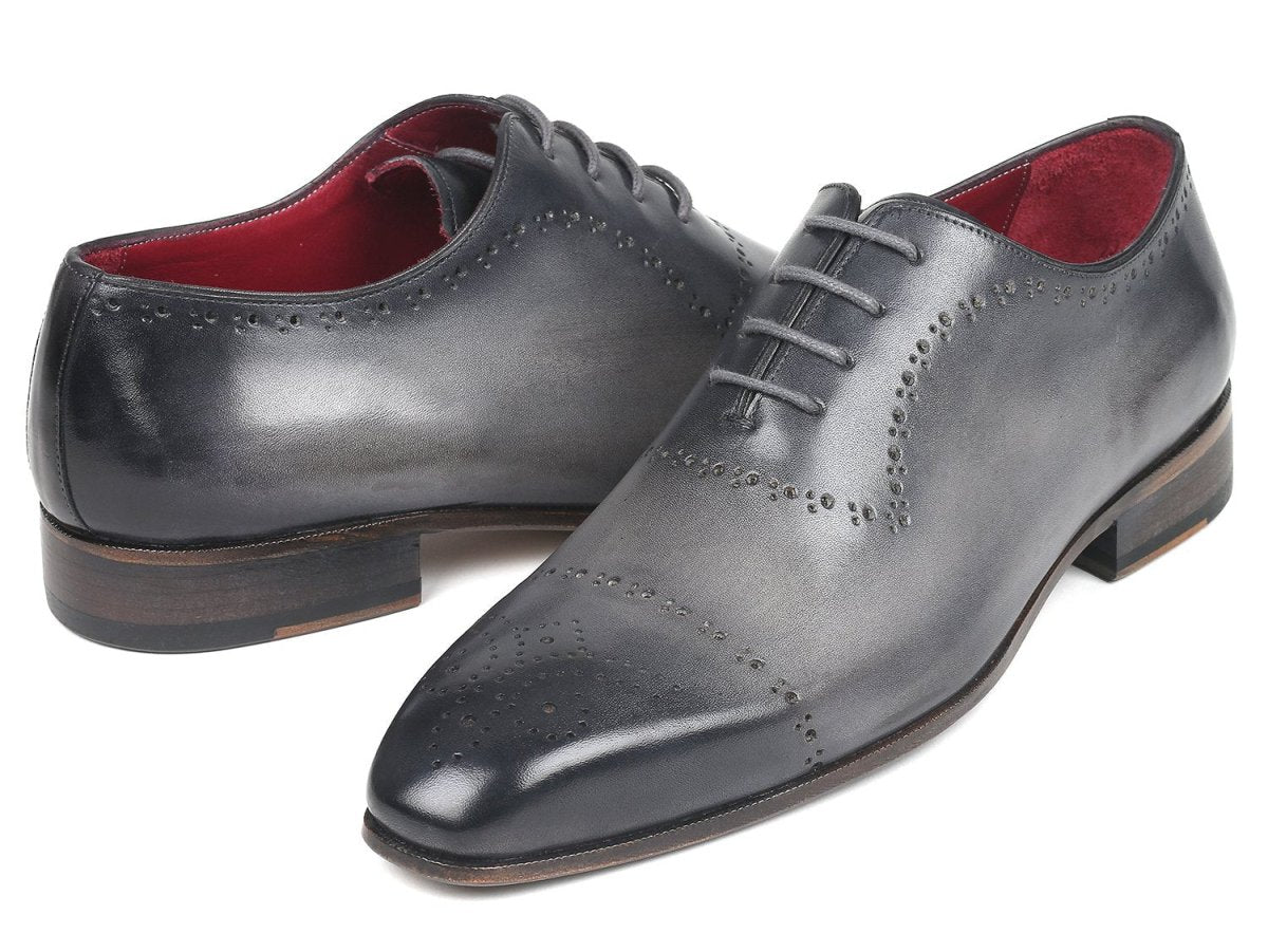 Paul Parkman Grey Hand - Painted Classic Brogues (IdZls34gry) by Paul Parkman – Don't Panic Shoes