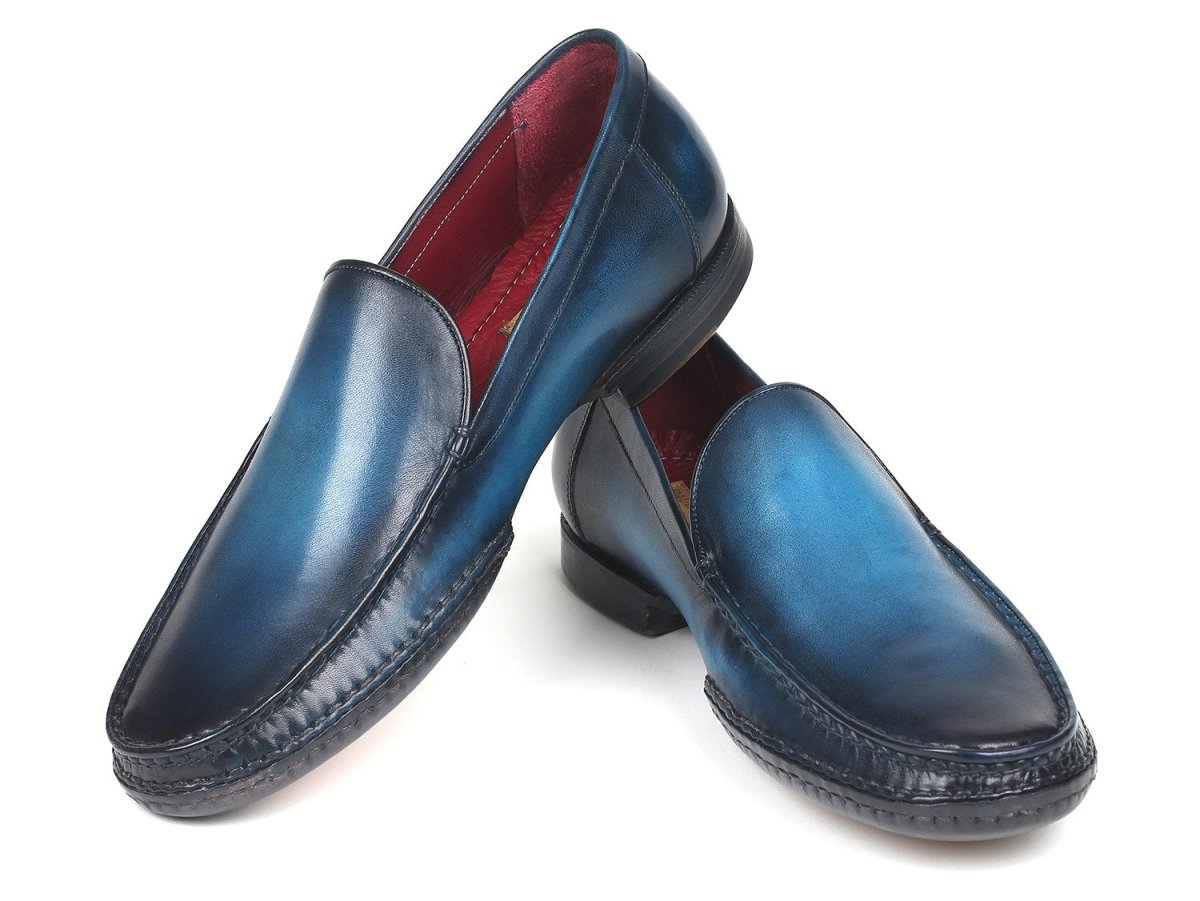 Paul Parkman Hand - Sewn MoccasIns in Blue Shoes by Paul Parkman – Don't Panic Shoes
