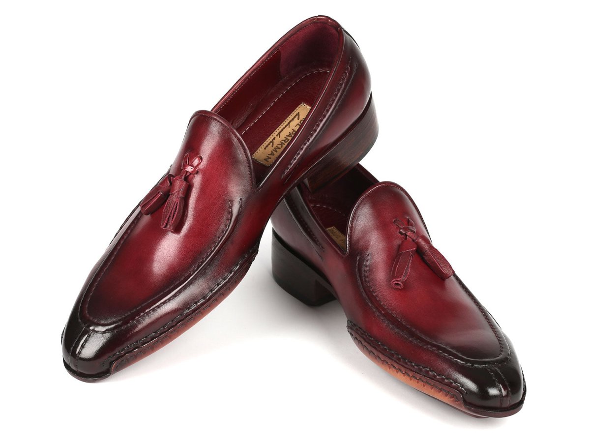 Paul Parkman Hand - Sewn Tassel Loafers Bordeaux (Id082 - Brd) by Paul Parkman – Don't Panic Shoes