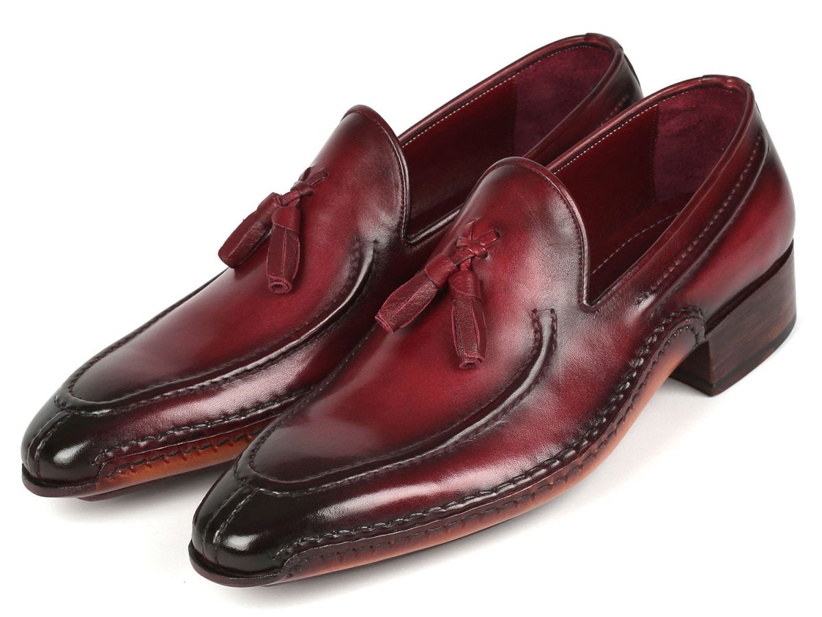 Paul Parkman Hand - Sewn Tassel Loafers Bordeaux (Id082 - Brd) by Paul Parkman – Don't Panic Shoes