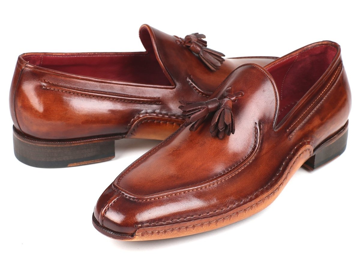 Paul Parkman Hand - Sewn Tassel Loafers In Brown Shoes by Paul Parkman – Don't Panic Shoes