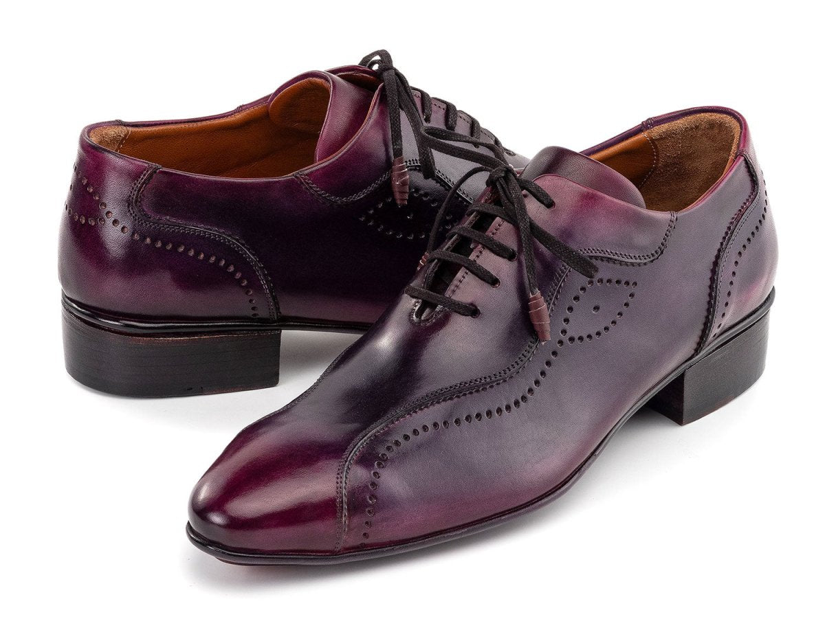 Paul Parkman Handmade Burnished Lace - Up Casual Shoes In Purple Shoes by Paul Parkman – Don't Panic Shoes