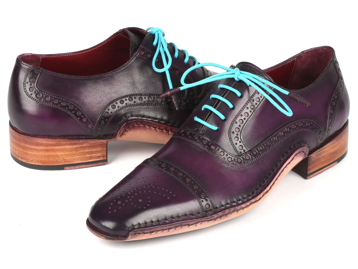 Paul Parkman Handsewn Captoe Oxfords Purple (Id5032 - Prp) by Paul Parkman – Don't Panic Shoes