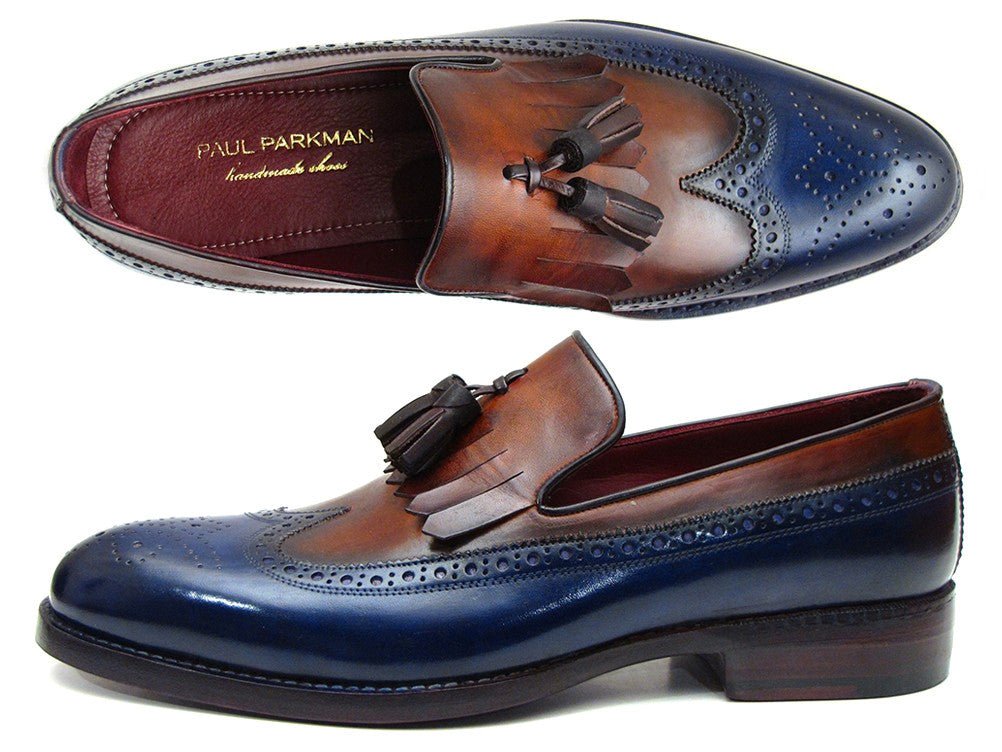 Paul Parkman Kiltie Tassel Loafer Navy And Tobacco (IdKt74nb) by Paul Parkman – Don't Panic Shoes