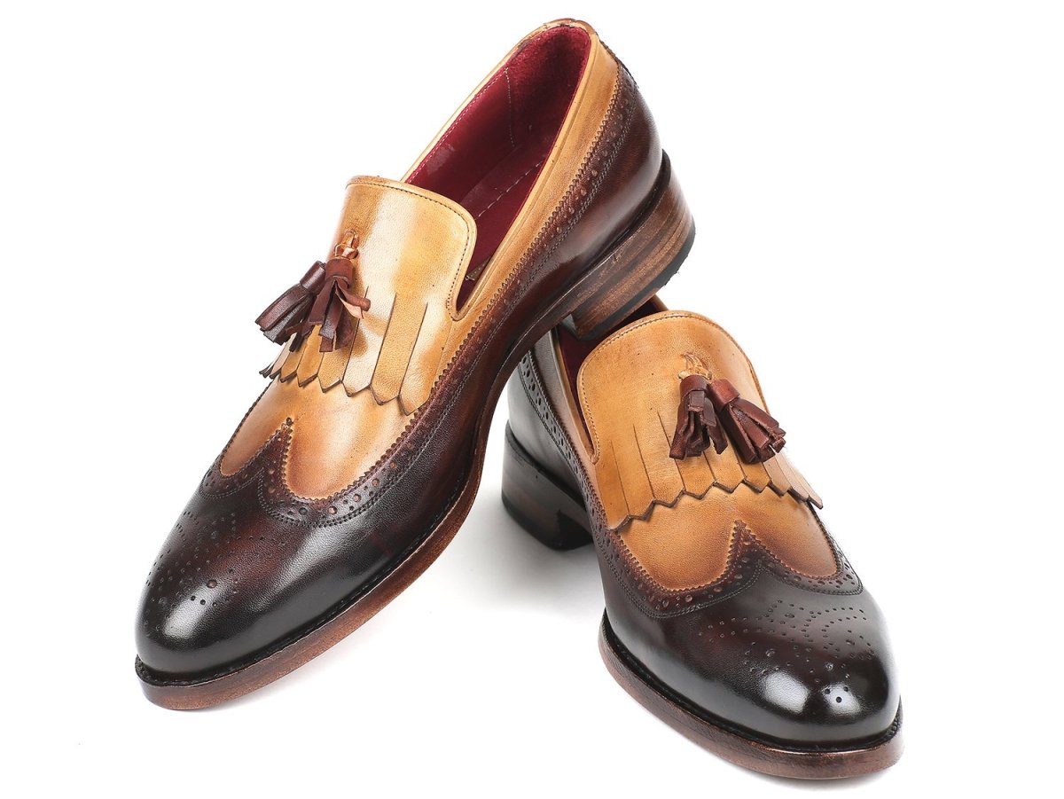 Paul Parkman Kiltie Tassel Loafers In Beige And Brown Shoes by Paul Parkman – Don't Panic Shoes