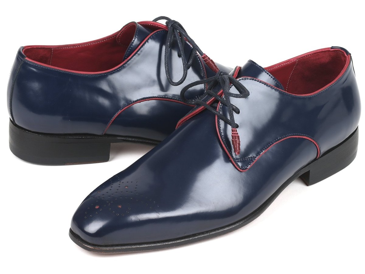 Paul Parkman Medallion Toe Derby Shoes In Navy Shoes by Paul Parkman – Don't Panic Shoes