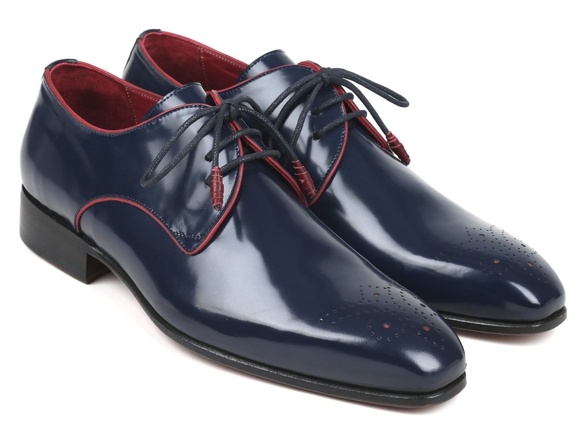 Paul Parkman Medallion Toe Derby Shoes In Navy Shoes by Paul Parkman – Don't Panic Shoes