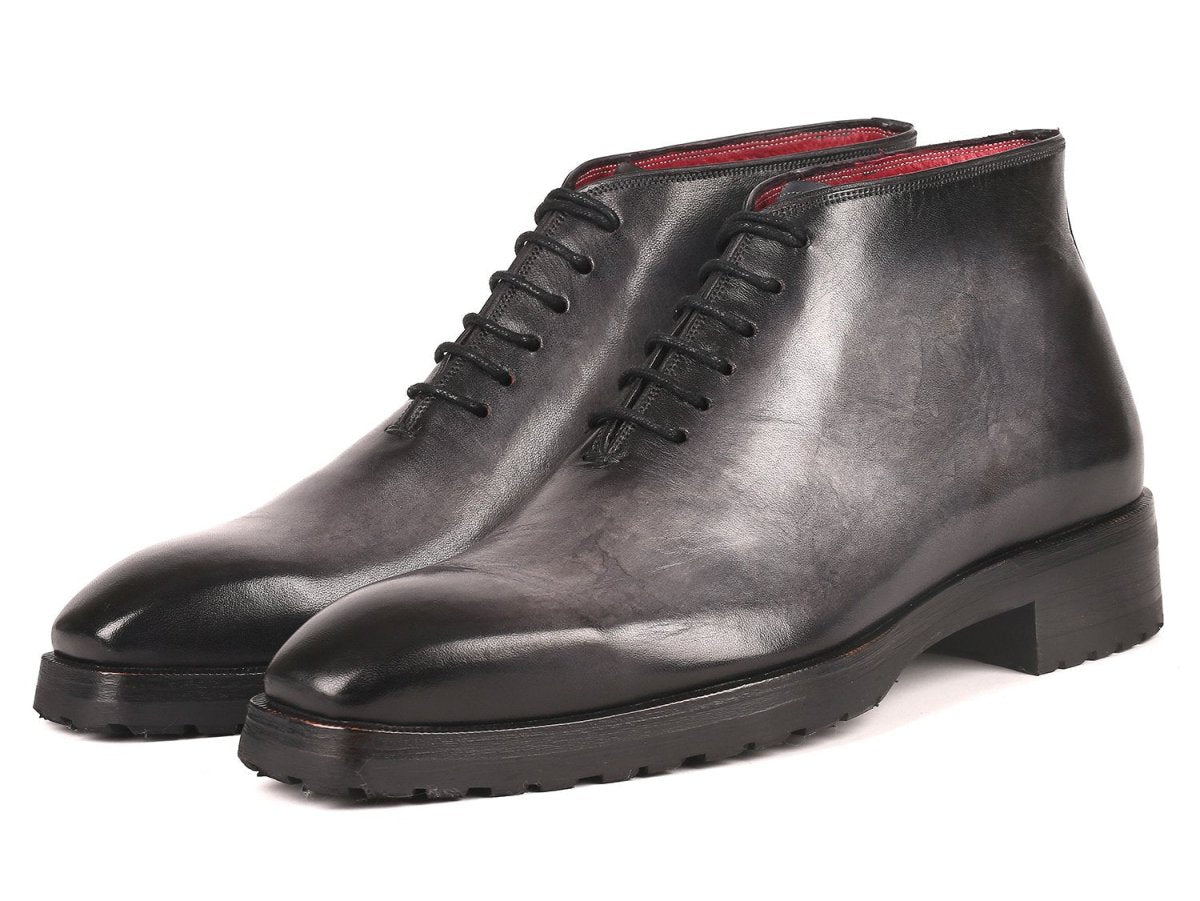 Paul Parkman Men's Ankle Boots In Gray Burnished Shoes by Paul Parkman – Don't Panic Shoes