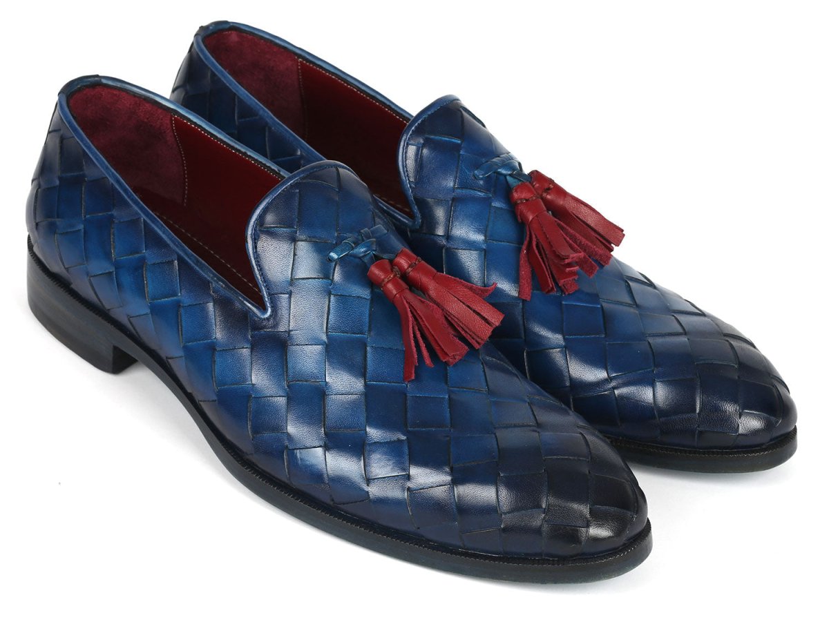 Paul Parkman Men's Big Braided Tassel Loafers Blue Shoes by Paul Parkman – Don't Panic Shoes