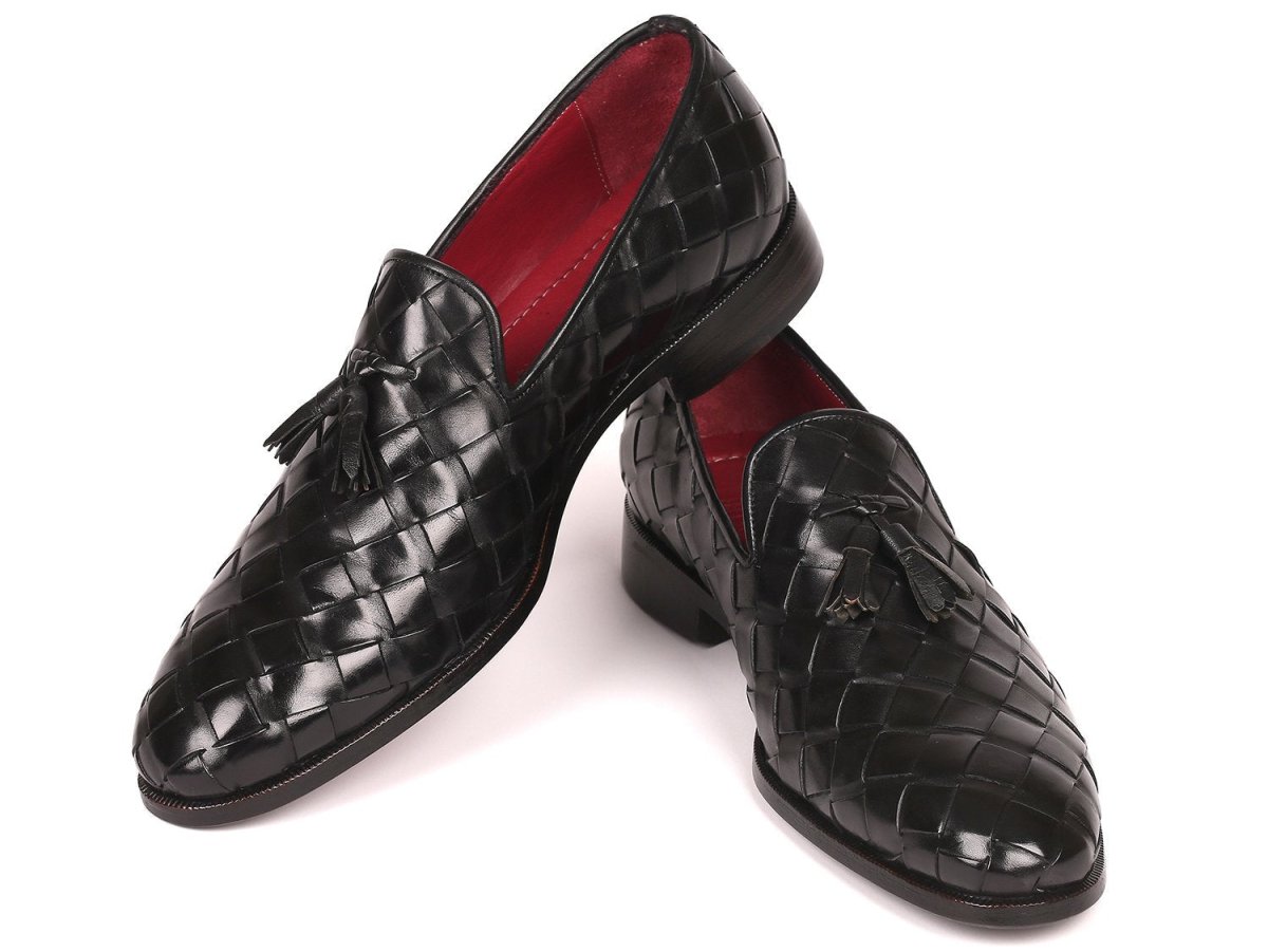 Paul Parkman Men's Big Braided Tassel Loafers In Black Shoes by Paul Parkman – Don't Panic Shoes