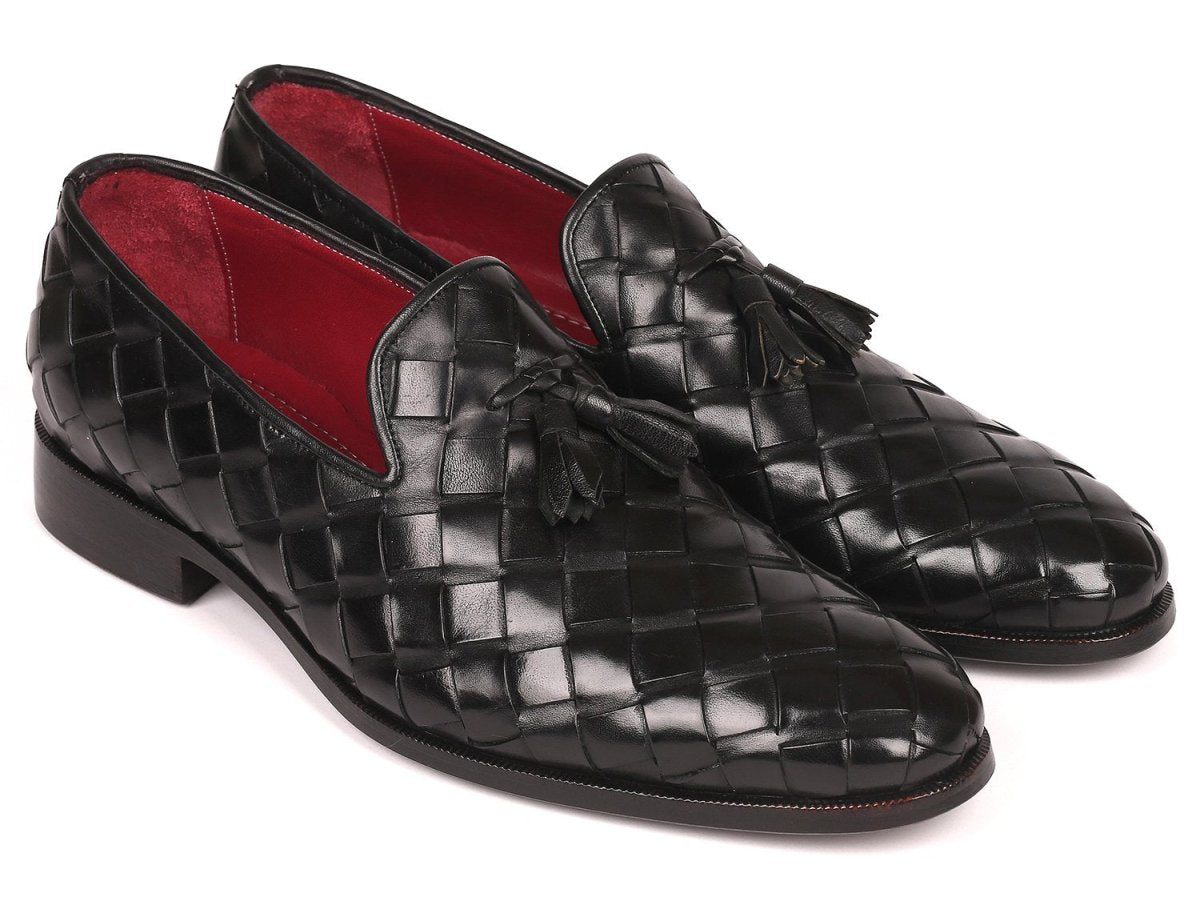 Paul Parkman Men's Big Braided Tassel Loafers In Black Shoes by Paul Parkman – Don't Panic Shoes