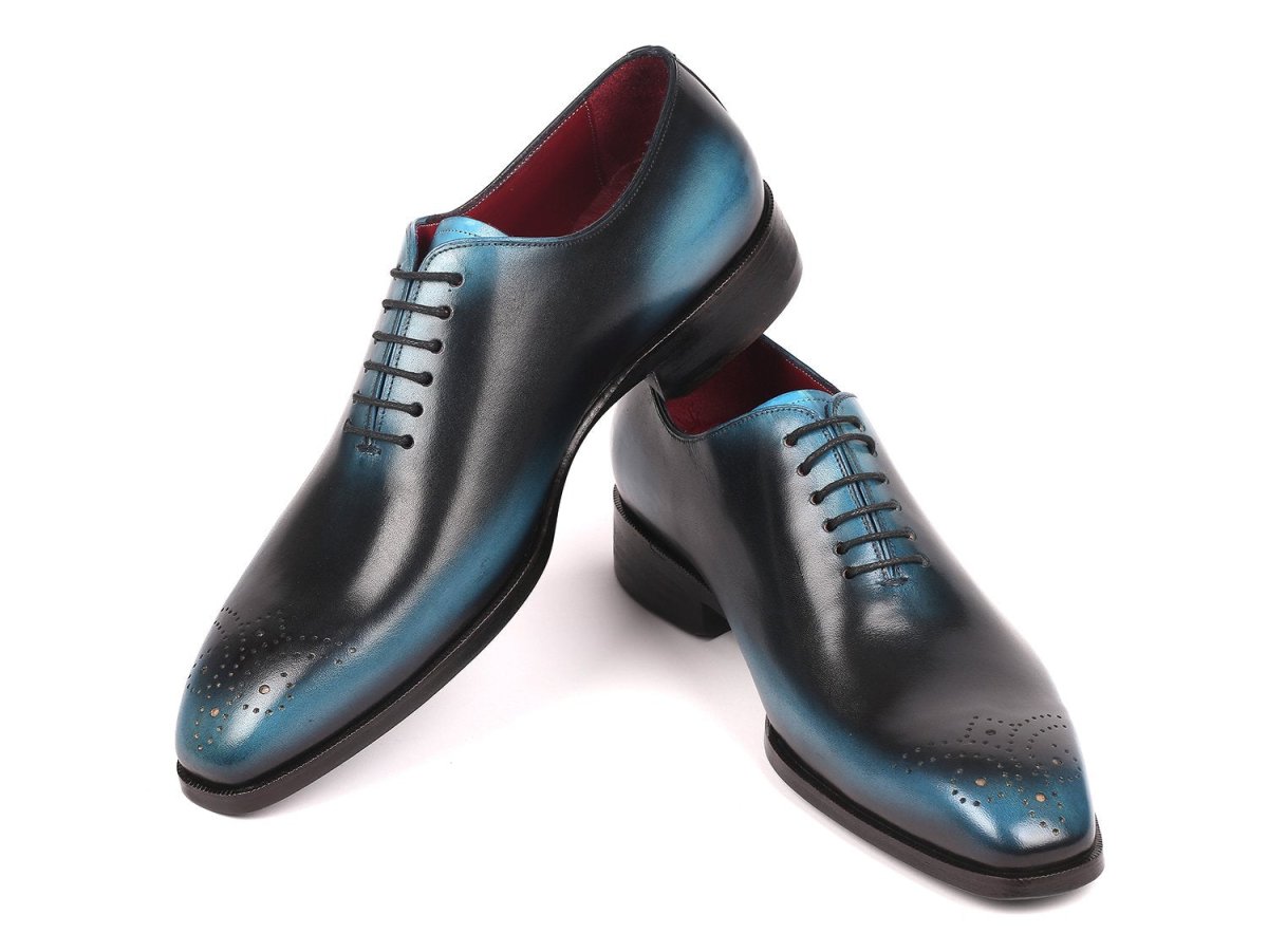 Paul Parkman Men's Black And Blue Wholecut Oxfords (IdKr884blu) by Paul Parkman – Don't Panic Shoes