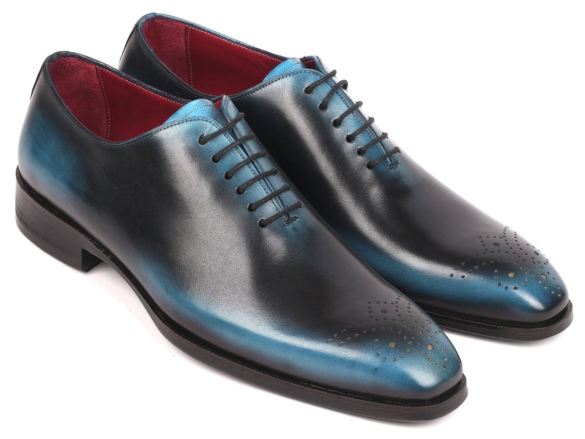 Paul Parkman Men's Black And Blue Wholecut Oxfords (IdKr884blu) by Paul Parkman – Don't Panic Shoes