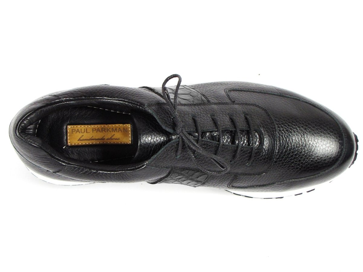 Paul Parkman Men's Black Floater Leather Sneakers (IdLp206blk) by Paul Parkman – Don't Panic Shoes