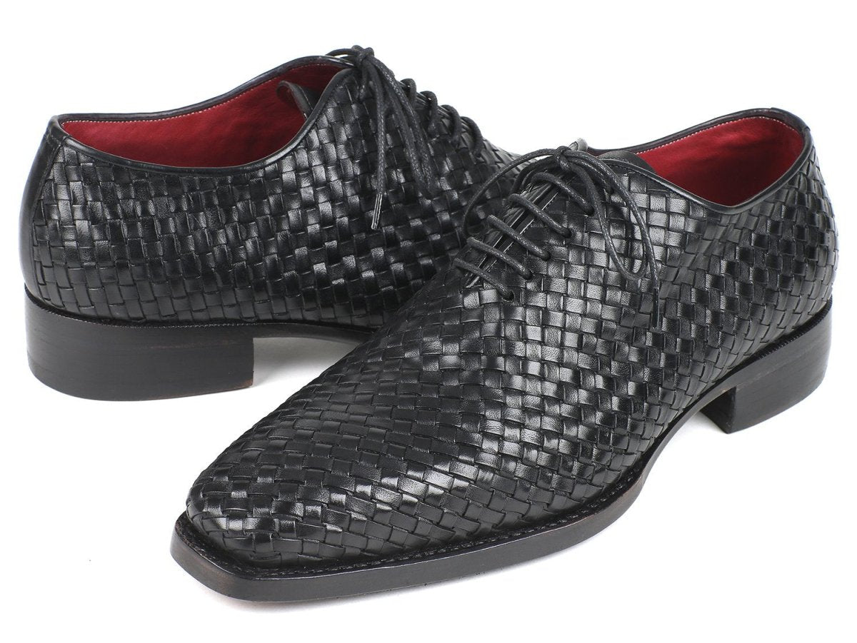 Paul Parkman Men's Black Woven Leather Oxfords (Id044wn86) by Paul Parkman – Don't Panic Shoes