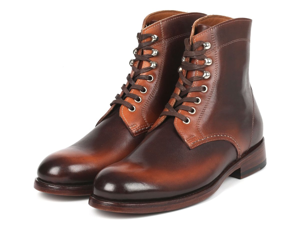 Paul Parkman Men's Brown Burnished Leather Boots (824brw73) by Paul Parkman – Don't Panic Shoes
