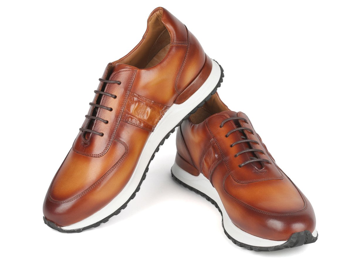 Paul Parkman Men's Brown Hand - Painted Sneakers Shoes by Paul Parkman – Don't Panic Shoes
