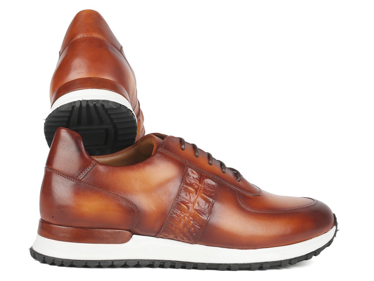 Paul Parkman Men's Brown Hand - Painted Sneakers Shoes by Paul Parkman – Don't Panic Shoes
