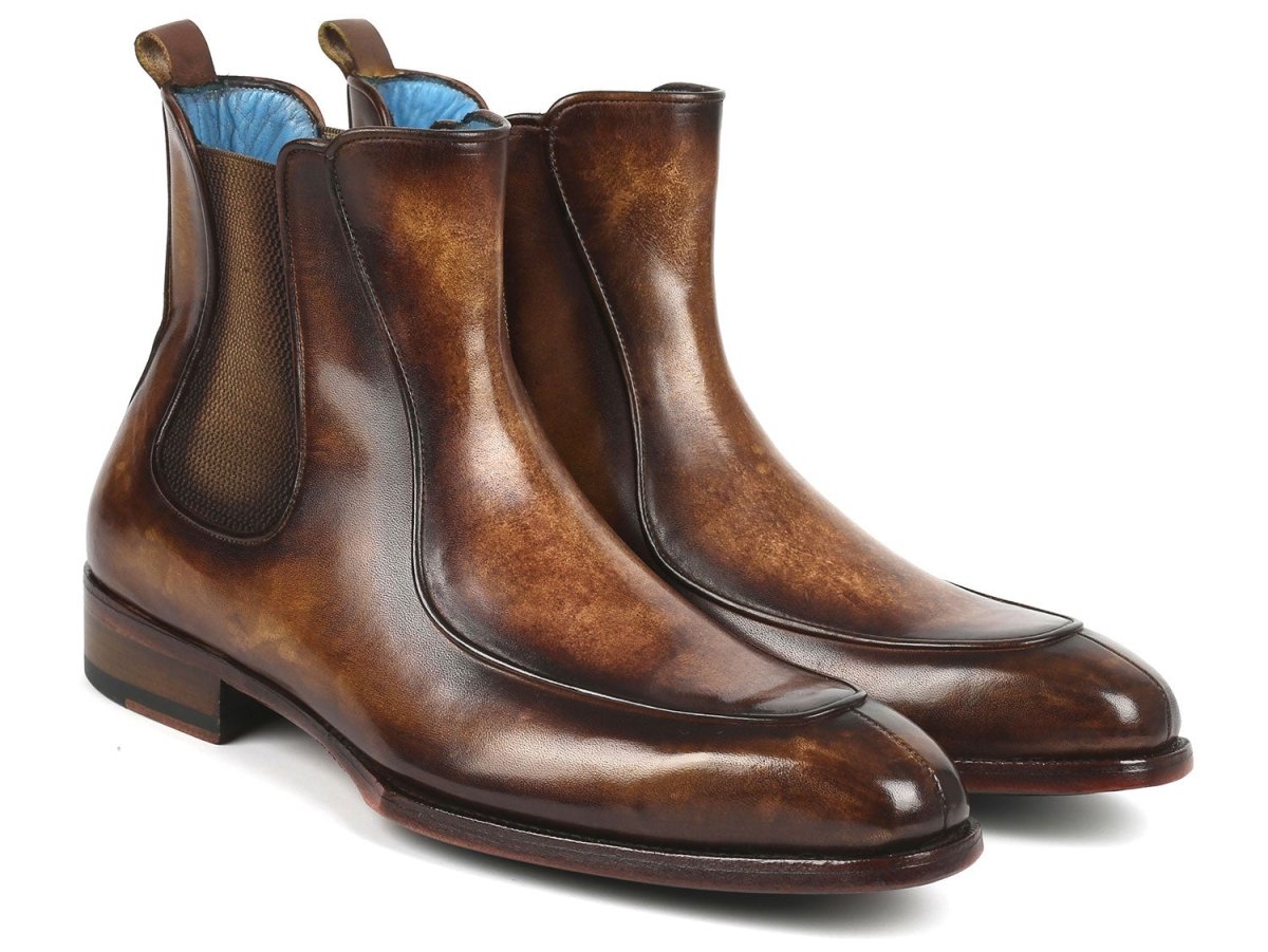 Paul Parkman Men's Brown Handpainted Chelsea Boots Goodyear Welted (IdBt822brw) by Paul Parkman – Don't Panic Shoes