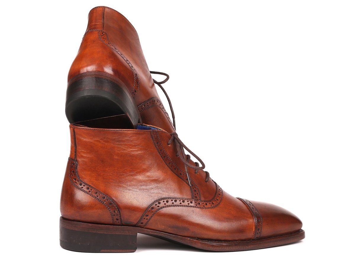 Paul Parkman Men's Cap Toe Ankle Boots In Antique Brown Shoes by Paul Parkman – Don't Panic Shoes