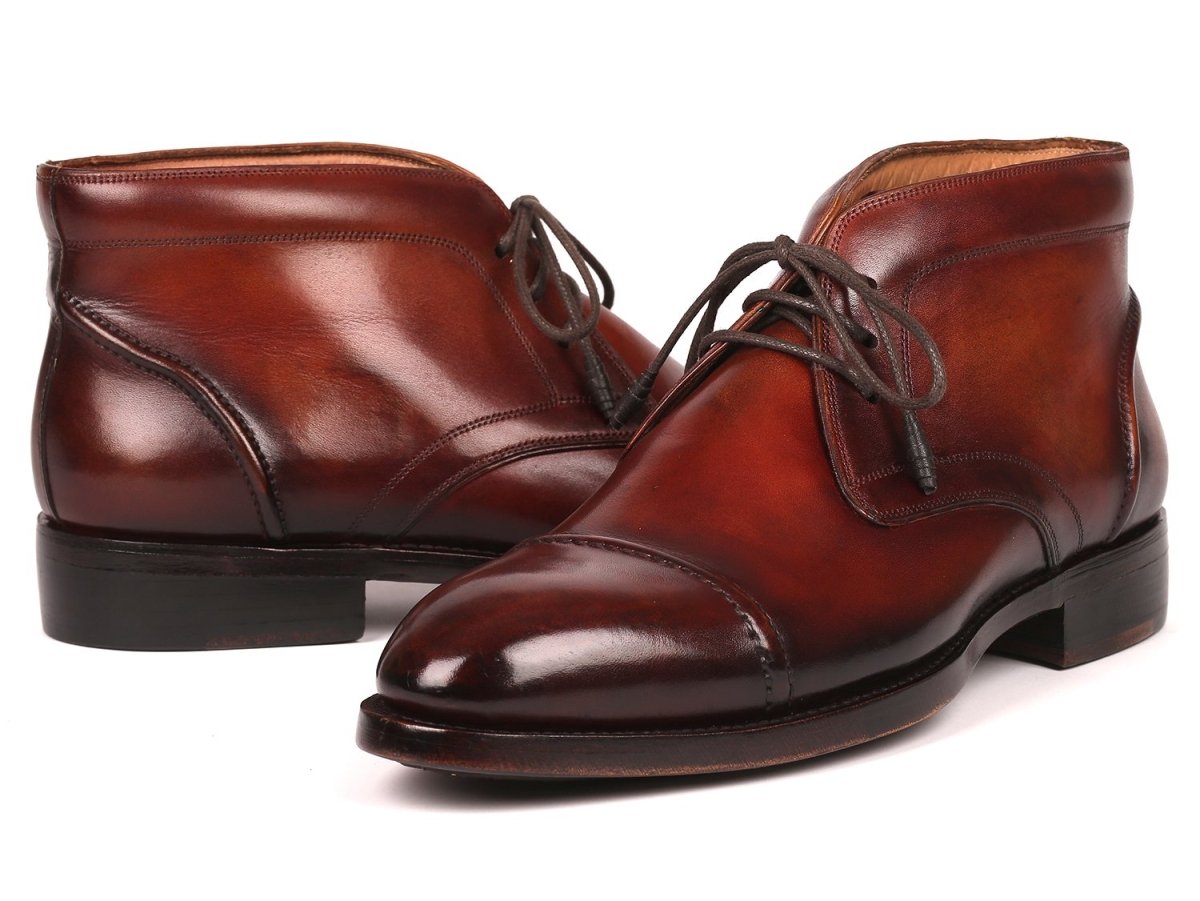 Paul Parkman Men's Cap Toe Chukka Boots In Brown Shoes by Paul Parkman – Don't Panic Shoes