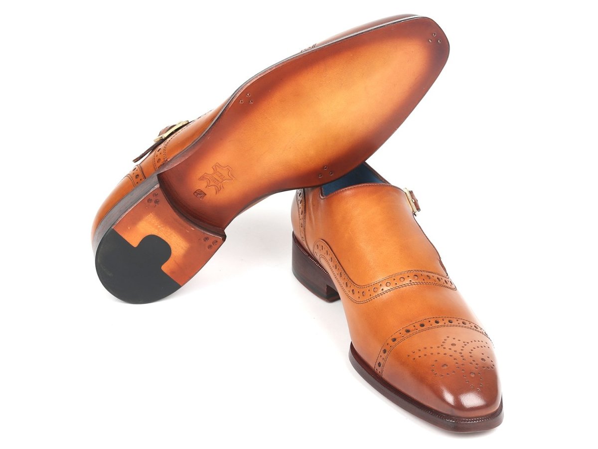 Paul Parkman Men's Cap Toe Monkstrap Shoes Cognac (Id65cgn97) by Paul Parkman – Don't Panic Shoes